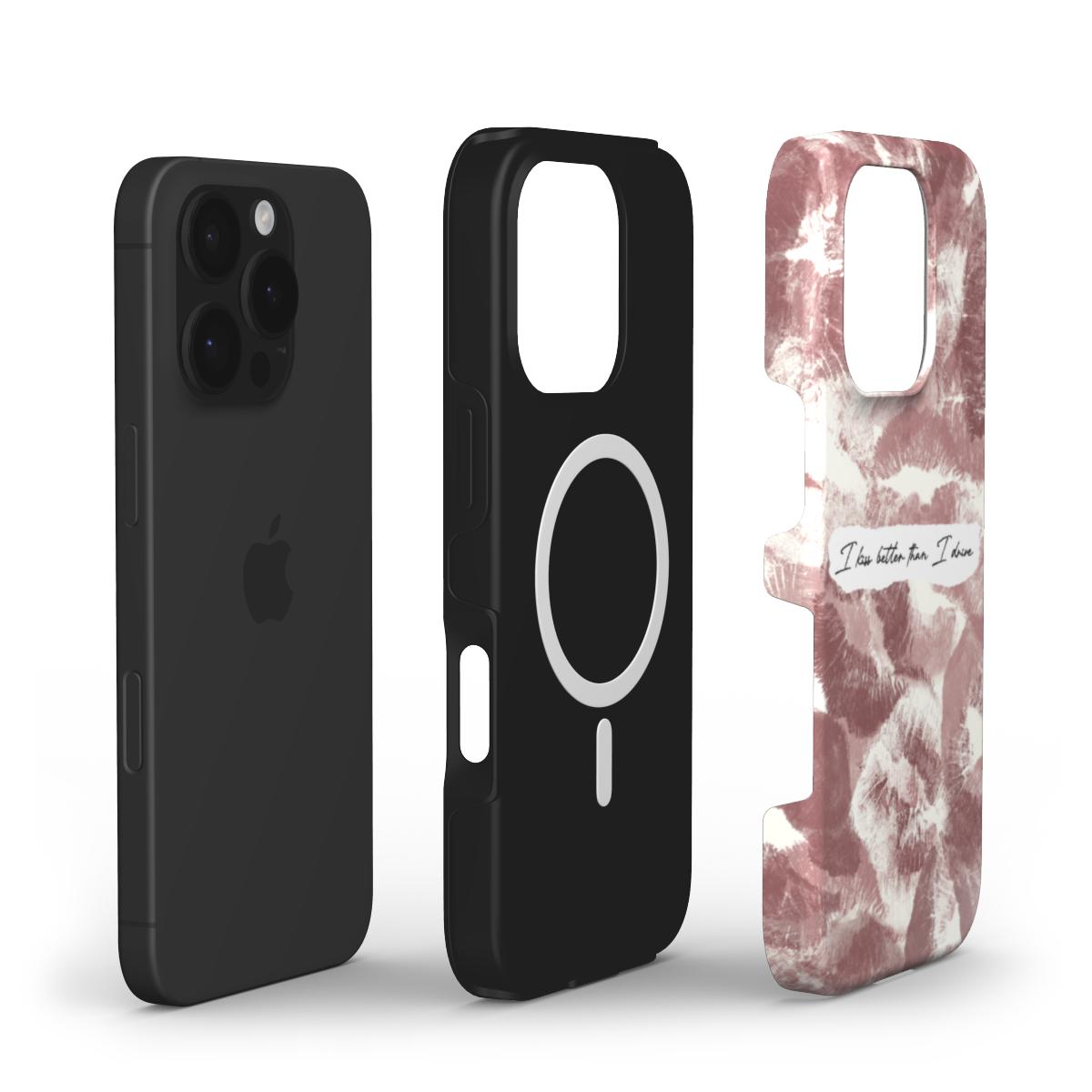 Lip Print Phone Case – “I Kiss Better Than I Drive”