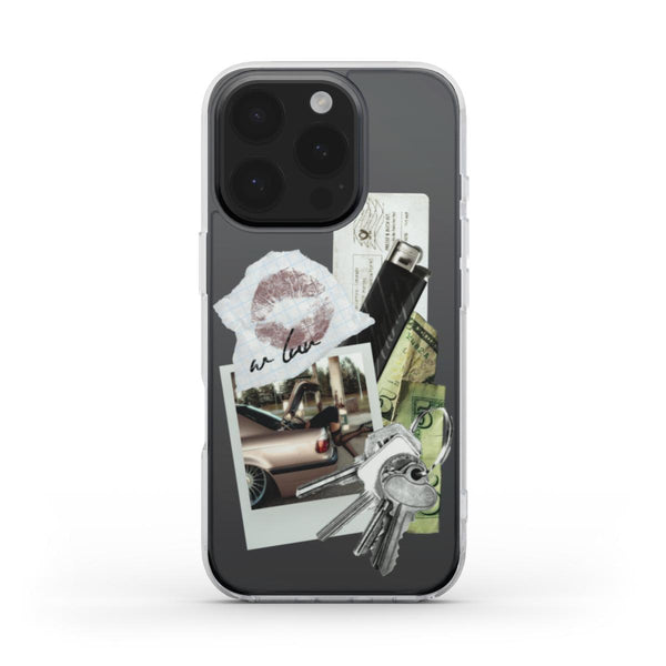 Aesthetic Collage Clear Phone Case – Vintage “We Love”