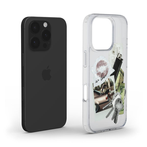 Aesthetic Collage Clear Phone Case – Vintage “We Love”