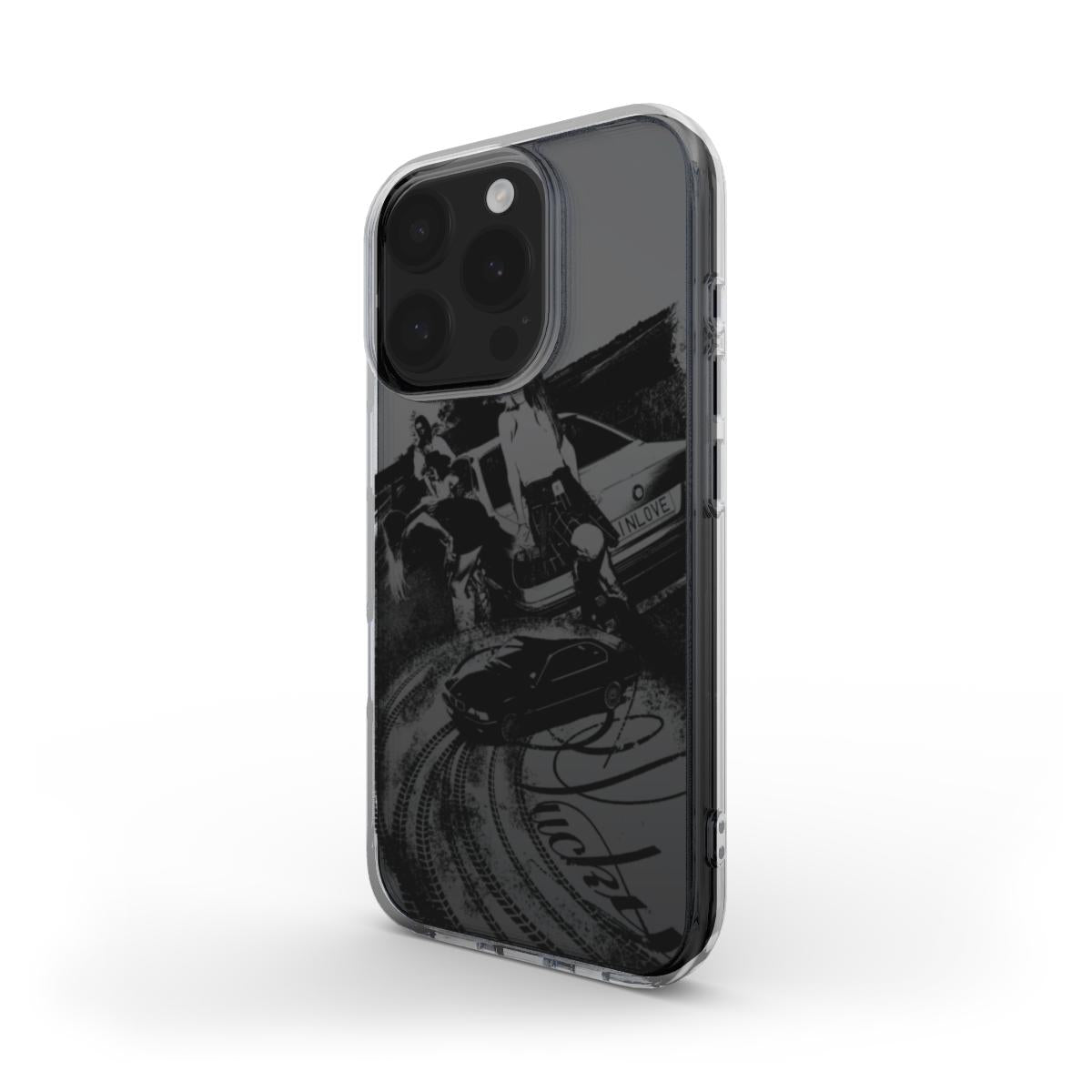 Dark Aesthetic Car Clear Phone Case – “In Love”