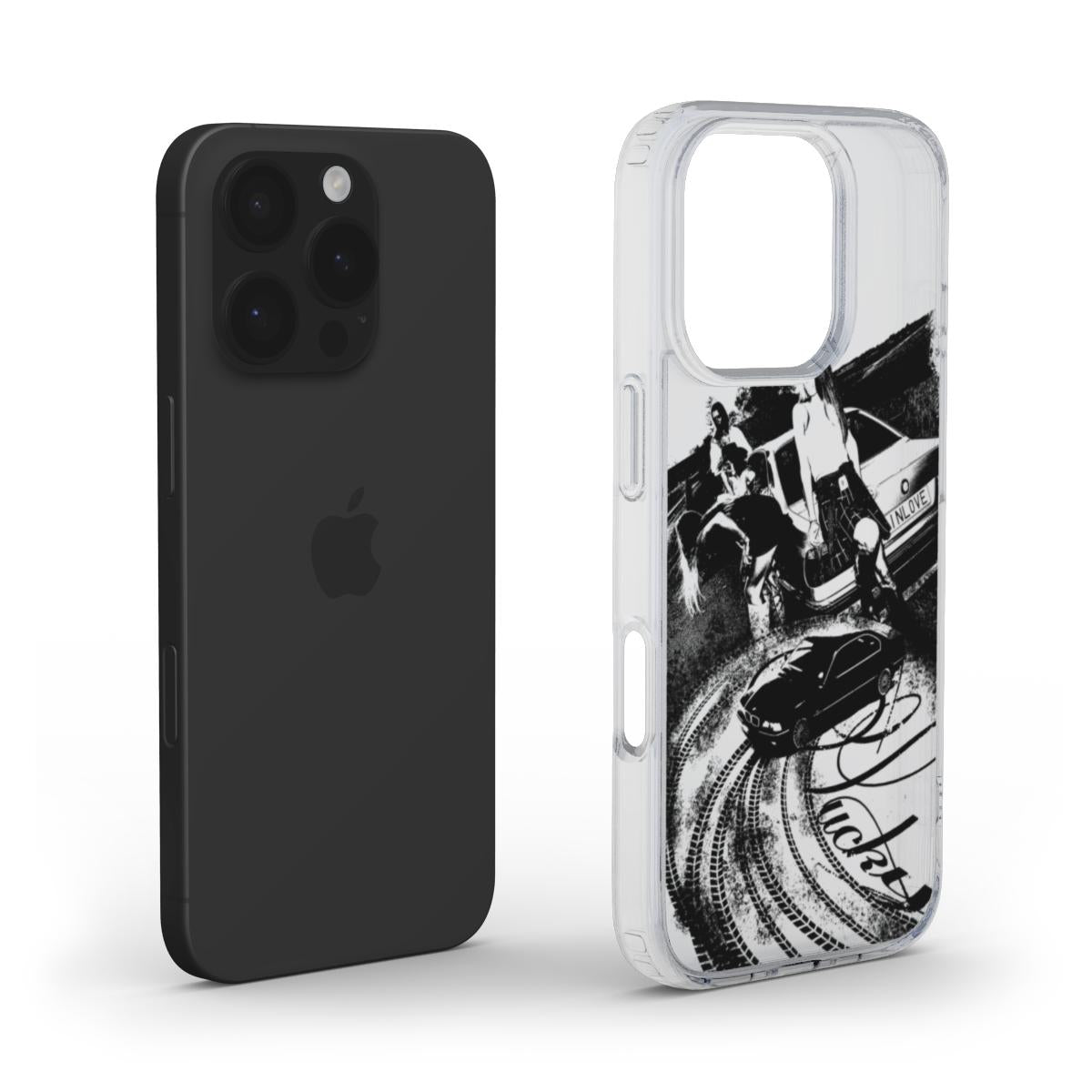 Dark Aesthetic Car Clear Phone Case – “In Love”